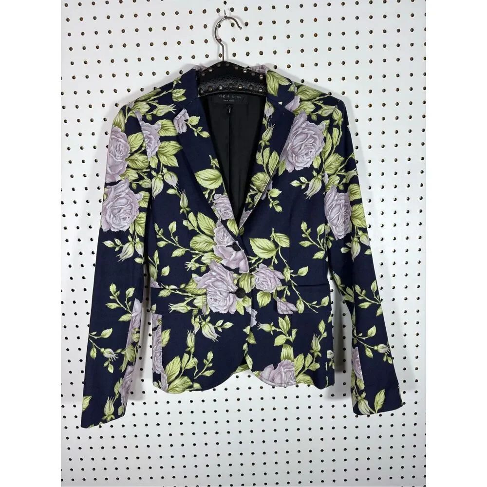 Rag & Bone floral print blazer jacket size 2